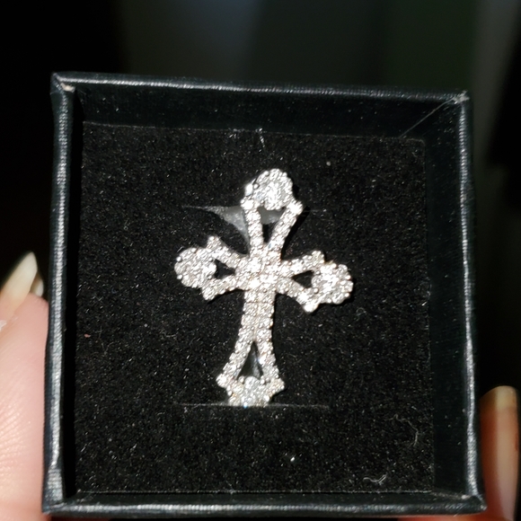 💥SOLD💥 EFFY Diamond Cross 14k Wht Gold W/ Papers - Picture 4 of 8